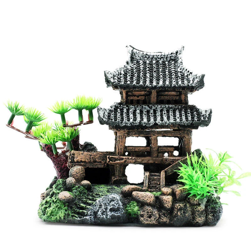 Resin Aquarium Rockery Mountain Decoration Artificial View Rock Cave Stone Tree Fish Tank Ornament Aquarium Decor Home New