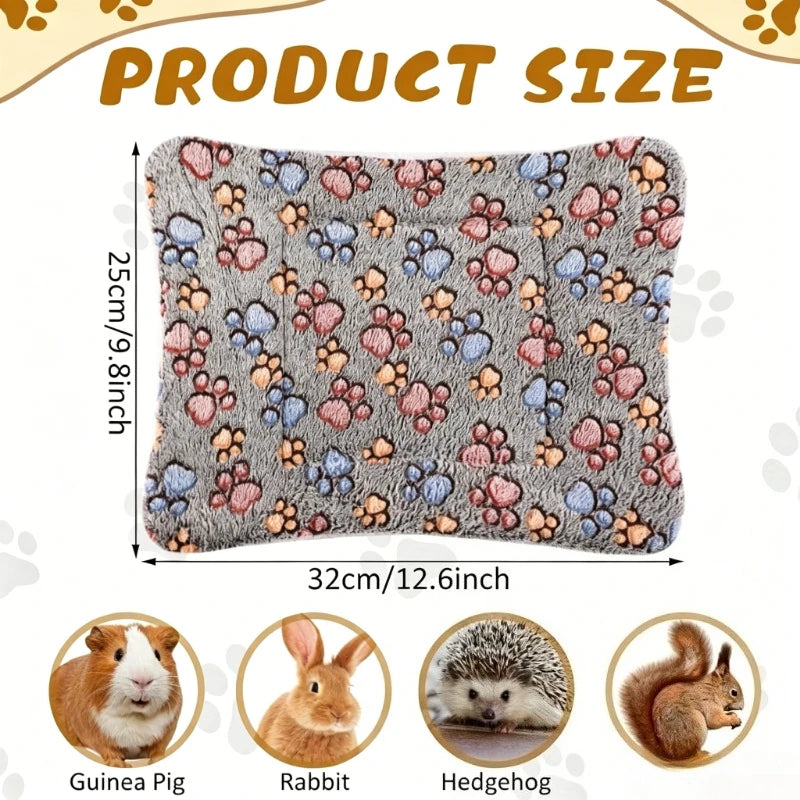 4pcs Small Pet Mattress Reversible Double Sided Rabbit Thickened Washable Cage Mat Suitable for Guinea Rabbits Hamsters