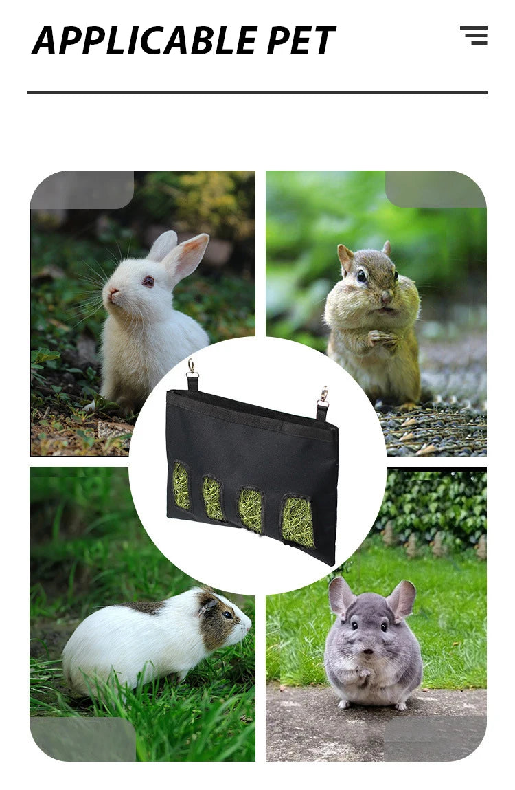 Oxford Pet Hay Bag Large-capacity Hamster Guinea Pig Feeding Bag Rabbit Chinchilla Hay Feeder Storage Bag for Small Animal D9133