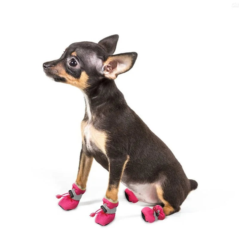 4 PCS Set of Waterproof Pet Dog Shoes, Anti Slip Soft Soled Rain Boots, Kitten Dog Shoes, Puppy Boots, Paw Accessory