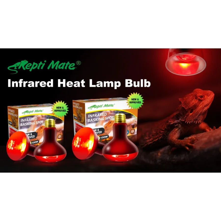 2 Pack Infrared Heat Lamp Bulbs, Reptile Heat Emitter Basking Spot Light, Red Heat Lamp for Chickens Coop Reptile Pets Brooder