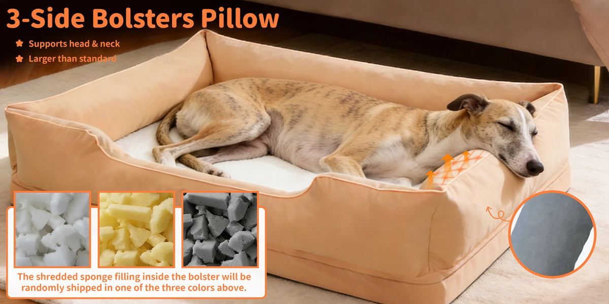 Extra Large Orthopedic Dog Bed Soft Calming Pet Sofa Couch Enhanced Bolster Deep Snuggle Bed