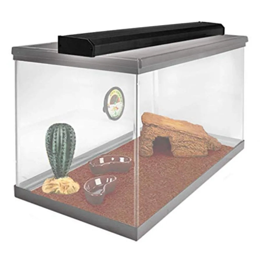 Reptile T8 Slimline Desert Pet Habitat Light Fixture with 15 Watt Fluorescent Bulb, 18 Inches, Black