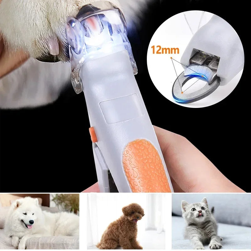 LED Pet Nail Clipper Professional Dog Cat Toe Claw Scissors Nail Trimmer Grooming Safety Stop For Small Animals Pets