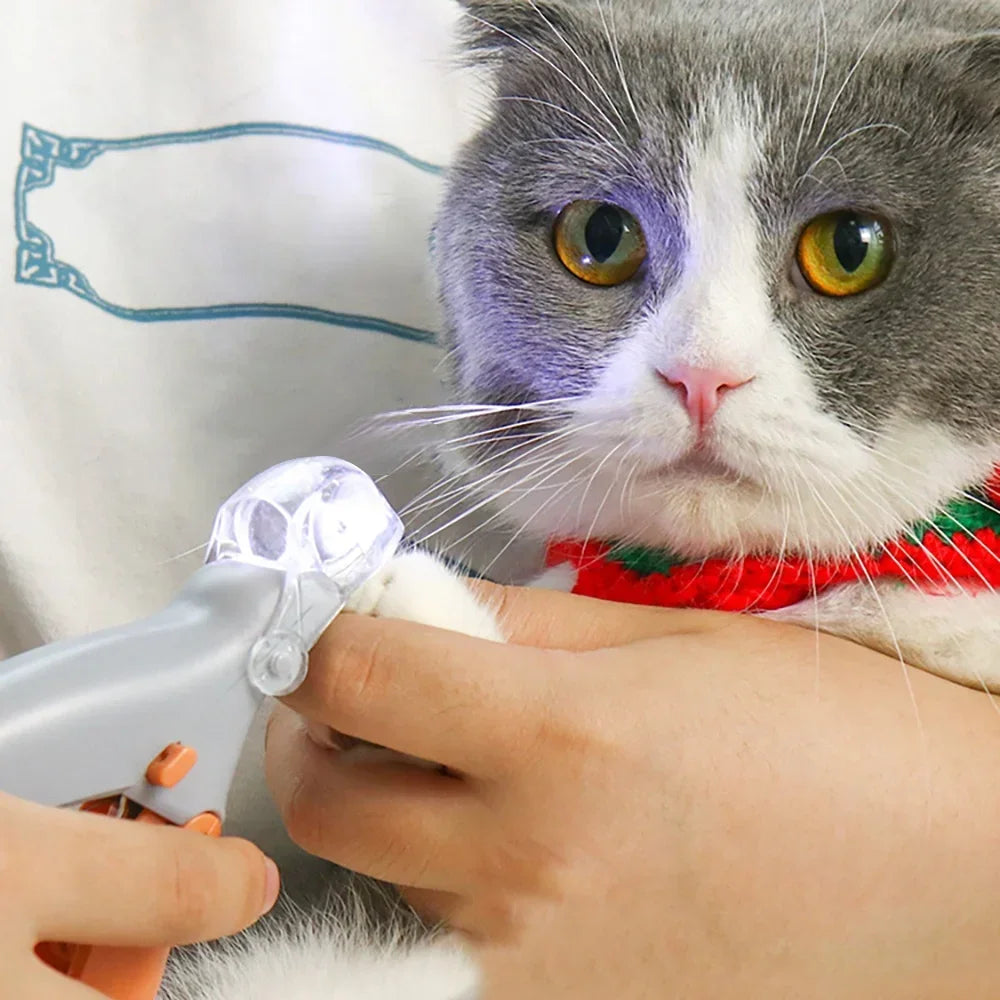 LED Pet Nail Clipper Professional Dog Cat Toe Claw Scissors Nail Trimmer Grooming Safety Stop For Small Animals Pets
