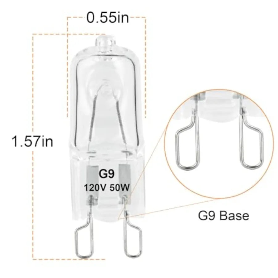 G9 Heat Lamp Bulbs for Reptile, Day White, Mini Halogen Bulb 50W, Infrared Reptile Heat Lamp for Bearded Dragon Gecko Turtle Li