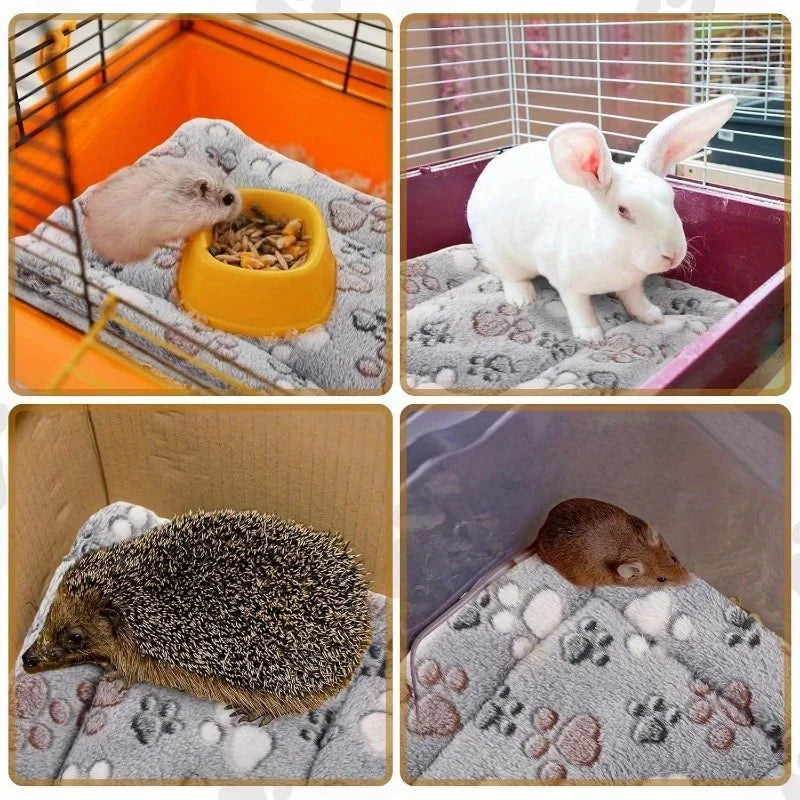 4pcs Small Pet Mattress Reversible Double Sided Rabbit Thickened Washable Cage Mat Suitable for Guinea Rabbits Hamsters