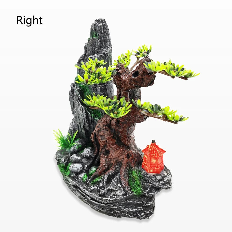 Resin Aquarium Rockery Mountain Decoration Artificial View Rock Cave Stone Tree Fish Tank Ornament Aquarium Decor Home New