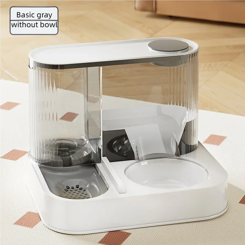 2 in 1 Gravity Pet Feeder Water Fountain Large Capacity Food Water Dispenser Pet Bowl Set for Cats Dogs Puppies Kittens