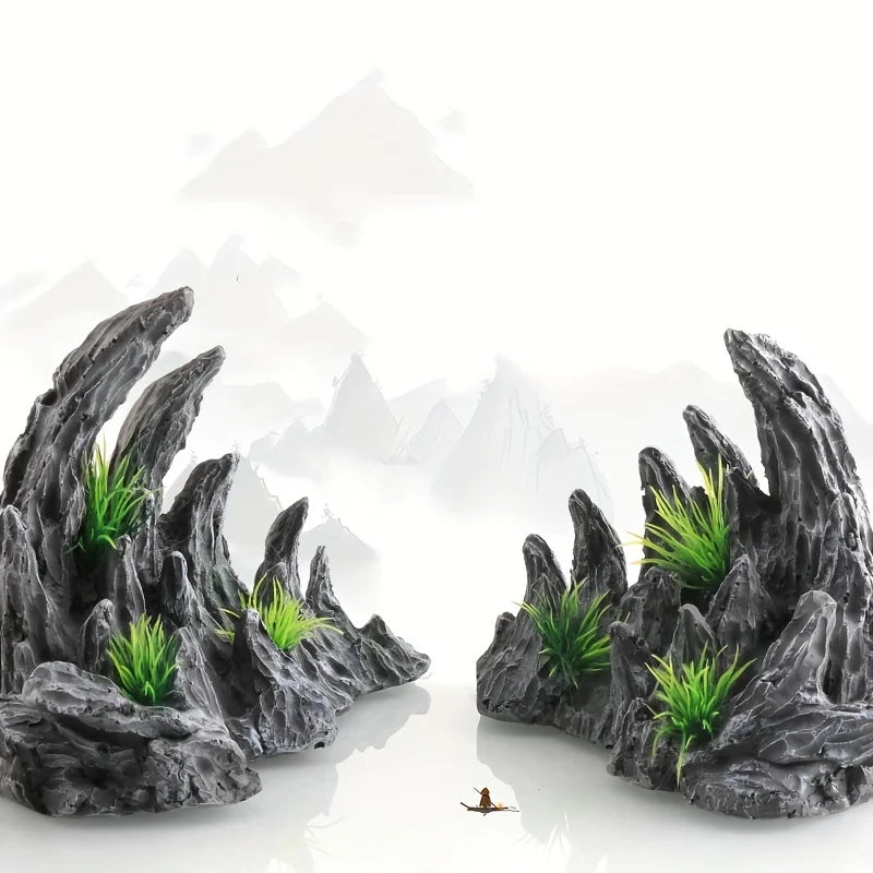 Aquarium Aquascape Resin Rock Fountain Micro Landscape Bonsai  Aquarium Keel Rock Landscape Aquarium Furniture