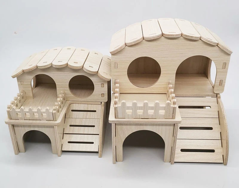 Hamster Solid Wood Shelter Hedgehog Wooden House Golden Bear Wooden Nest Dutch Pig Bedroom Rutin Chicken House Small Pet Supplie