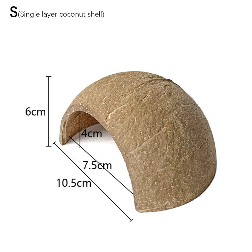 Natural Coconut Shell Coconut Shell Hamster Nest Bite-resistant Small Pet Toy Guinea Pig Hideout Reptile Hide Habitat Hamster