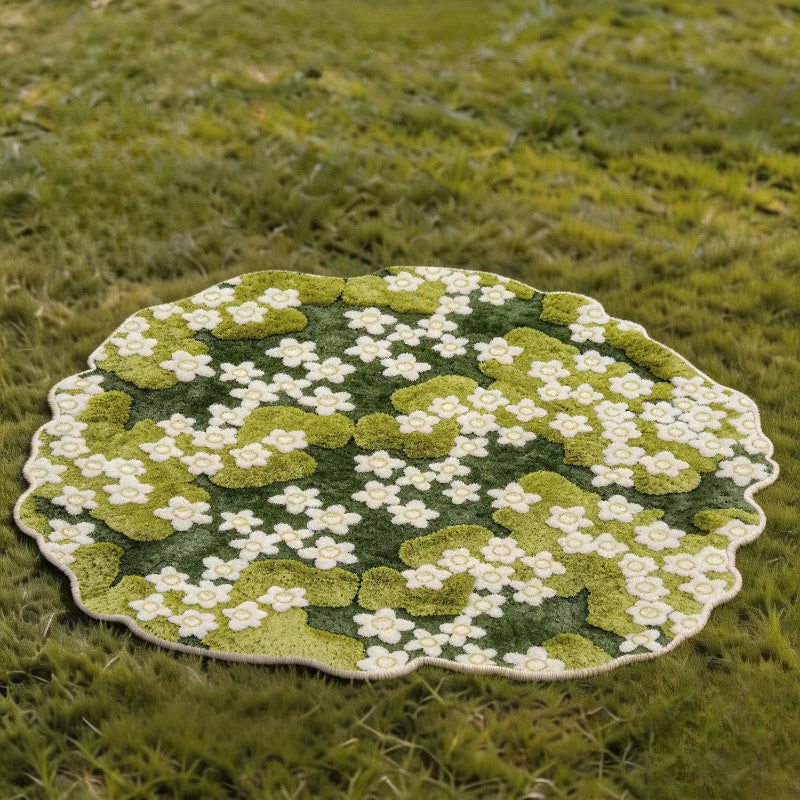 Irregular Shape Bedroom Decor Green Moss Carpet Thicken Plush Carpets for Living Room Fluffy Soft Floor Mat Washable Bedside Rug
