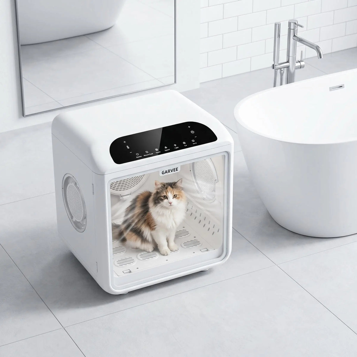 Pet Dryer Box, 360° All-Round Airflow Pet Hair Drying Cabinet, Smart Temperature Control 40dB Quiet Pet Drying Box for Small Dogs Cats Home Use