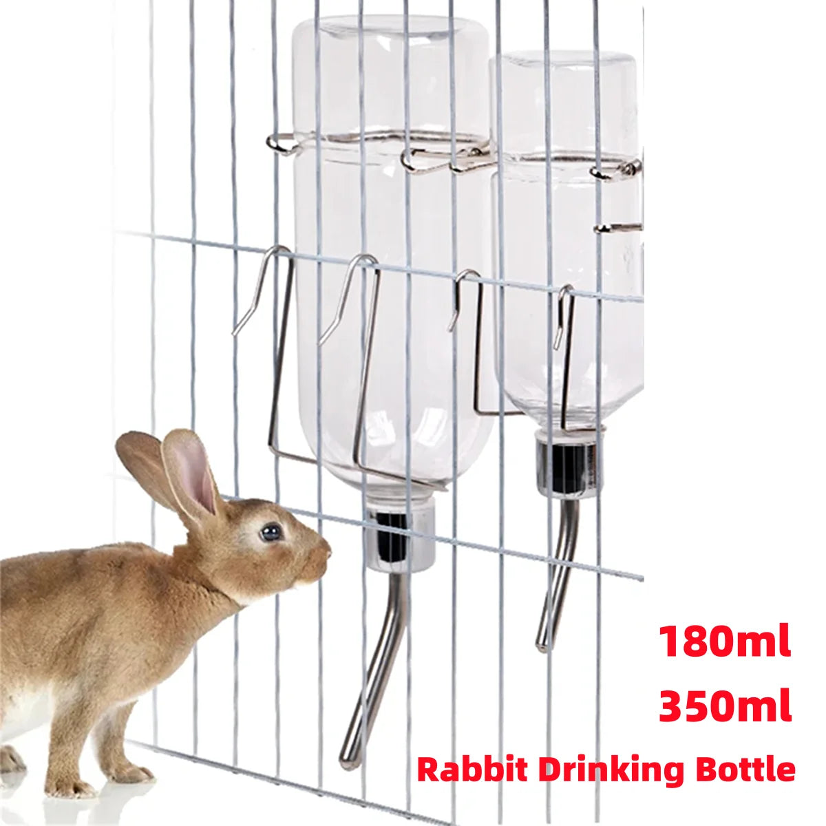 Hamster Rabbit Pet Hanging Automatic Drinking Fountain 180ml/350ml Easy Installation Drinking Bottle for Guinea Pig Squirrel 1Pc