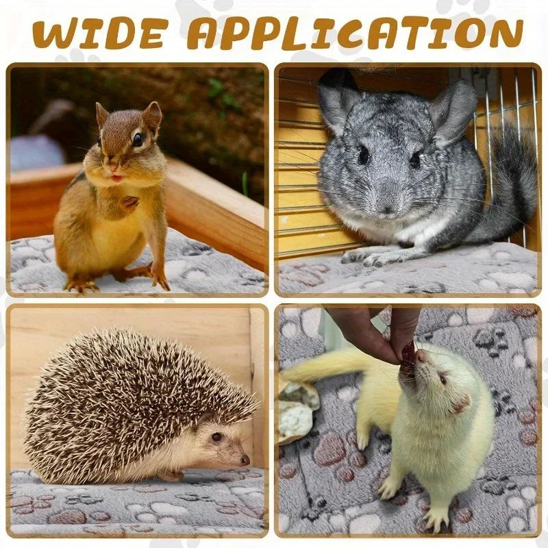 4pcs Small Pet Mattress Reversible Double Sided Rabbit Thickened Washable Cage Mat Suitable for Guinea Rabbits Hamsters