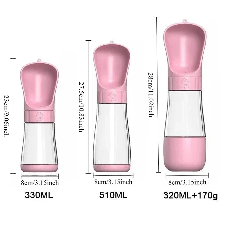 320ML Portable Dog Water Bottle With Food Container Travel 2 in 1 Pet Water Dispenser For Small Large Dogs Cat Labrador Drinking Bowls