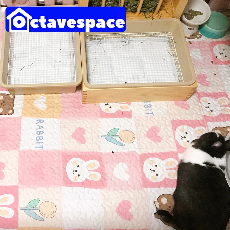 Rabbit Floor Mat Pet Sofa Cushion Training Pad Guinea Pig  Mat Lapin Cage Mat Cat Dog Sleeping Blanket Fence Pad Bunny Supplies